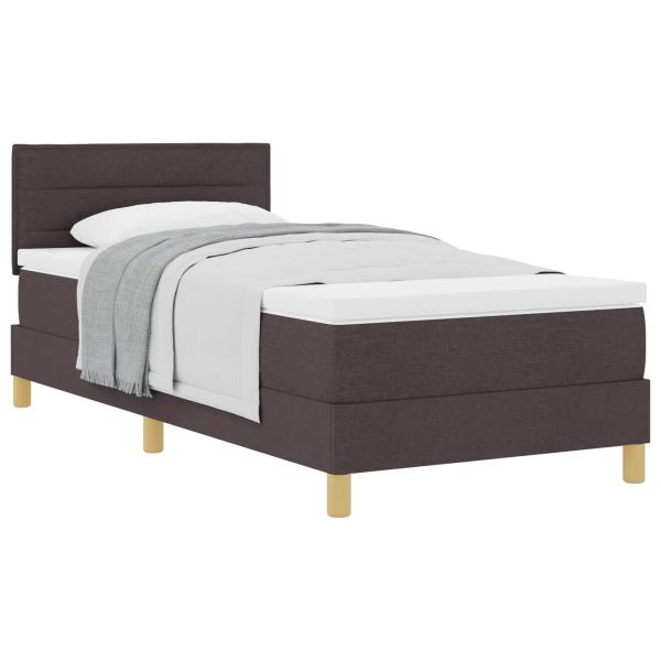 Boxspringbett mit Matratze Dunkelbraun 80x200 cm Stoff