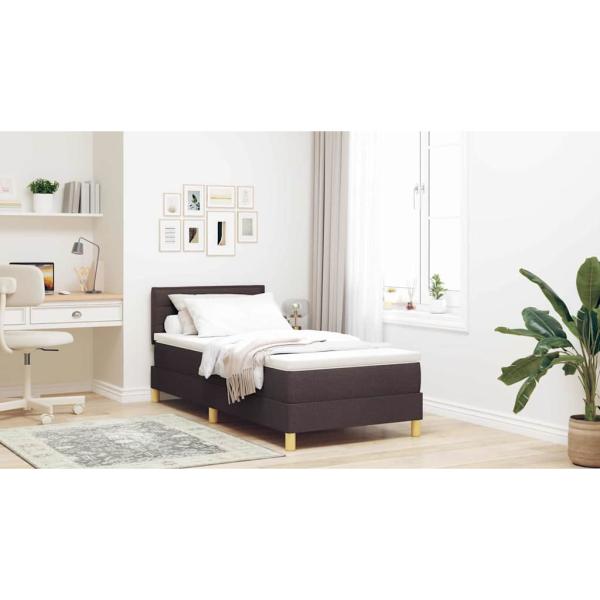 Boxspringbett mit Matratze Dunkelbraun 80x200 cm Stoff