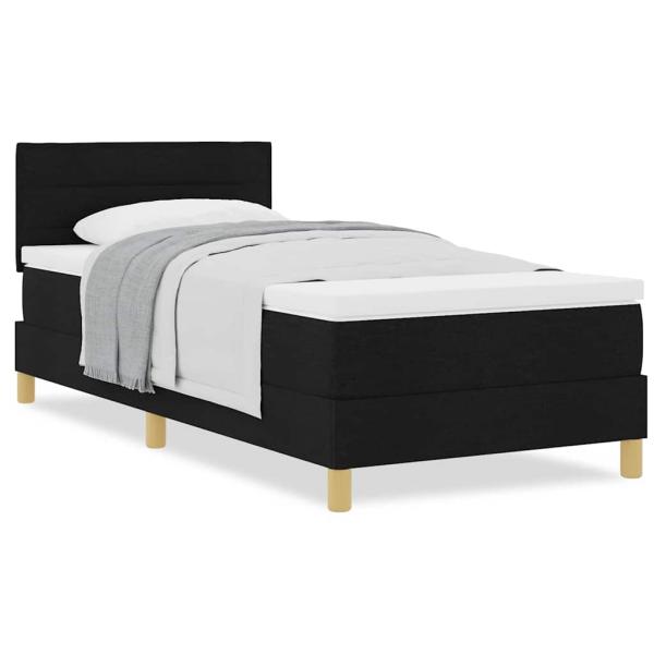 Boxspringbett mit Matratze Schwarz 90x190 cm Stoff