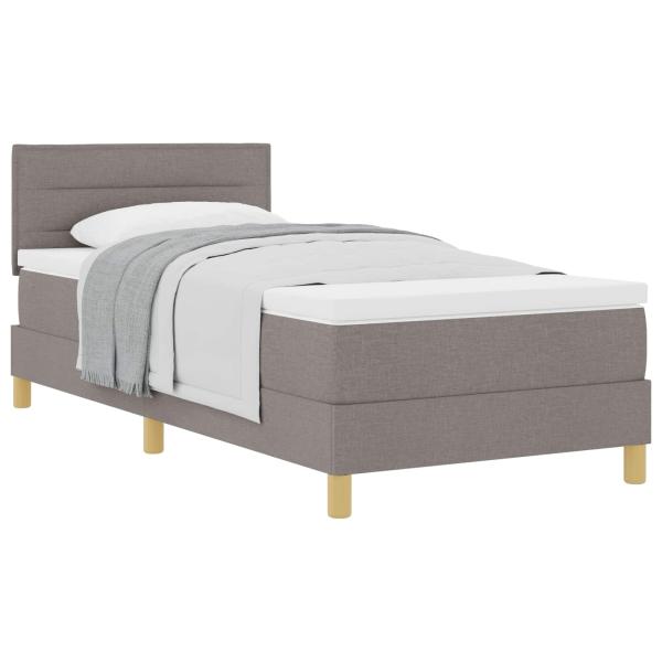 ARDEBO.de - Boxspringbett mit Matratze Taupe 90x190 cm Stoff