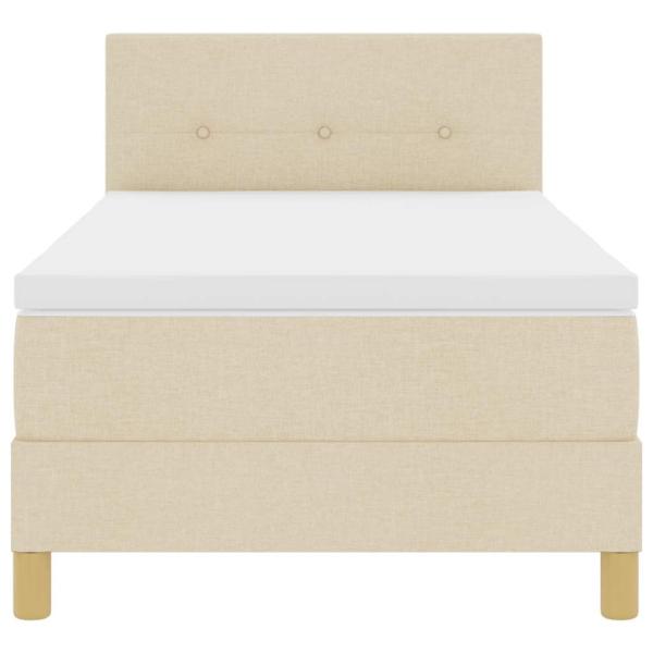 Boxspringbett mit Matratze Creme 80x200 cm Stoff