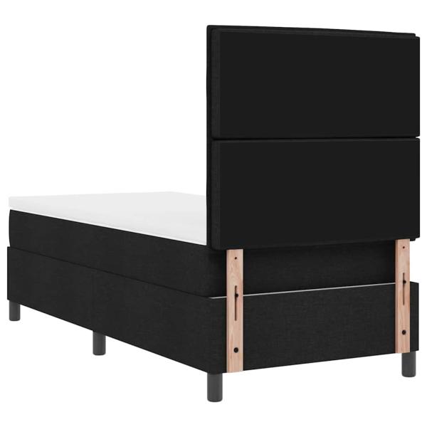 Boxspringbett mit Matratze Schwarz Einzelstoff