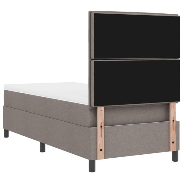 Boxspringbett mit Matratze Taupe Einzelstoff