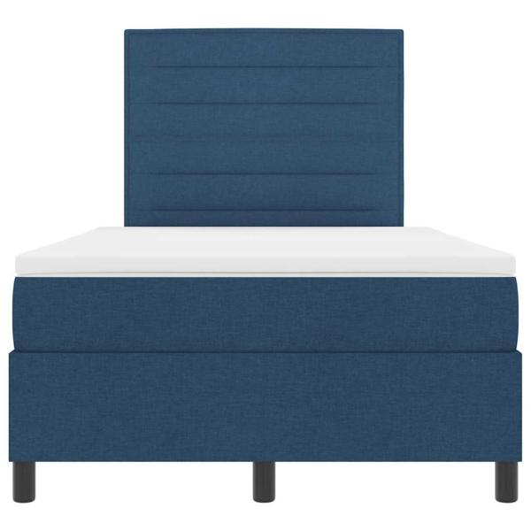 Boxspringbett mit Matratze Blau Kleines Doppel Stoff