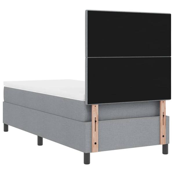 Boxspringbett mit Matratze Hellgrau 80x200 cm Stoff