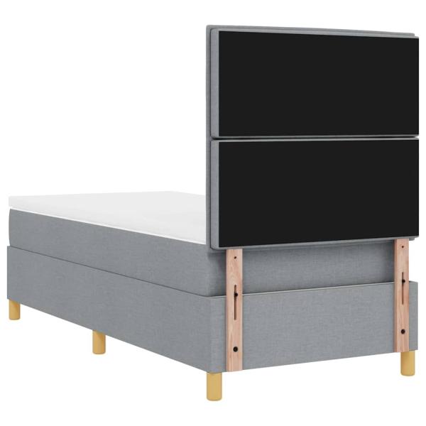 Boxspringbett mit Matratze hellgrau Einzelstoff
