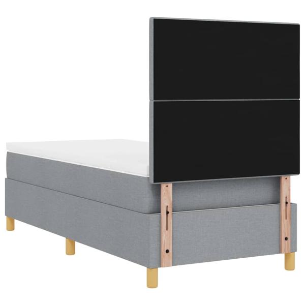 Boxspringbett mit Matratze hellgrau Einzelstoff