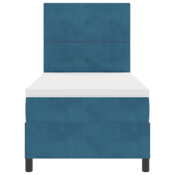 Boxspringbett mit Matratze Dunkelblau 80x200 cm Samt