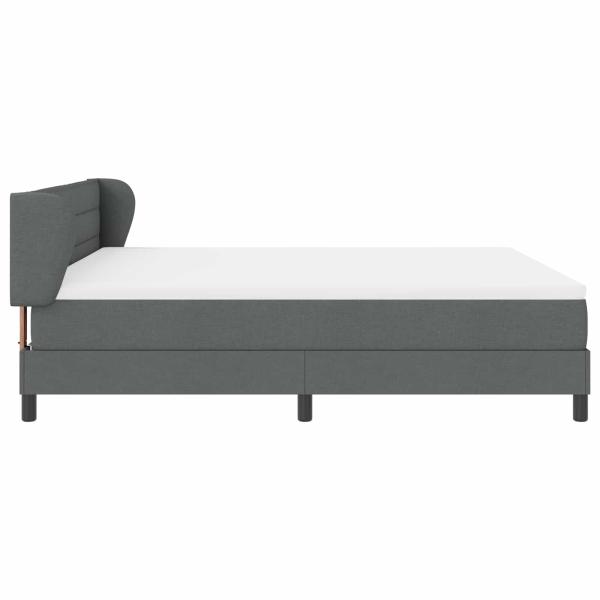 Boxspringbett mit Matratze in Dunkelgrau, 180x200 cm, Stoff