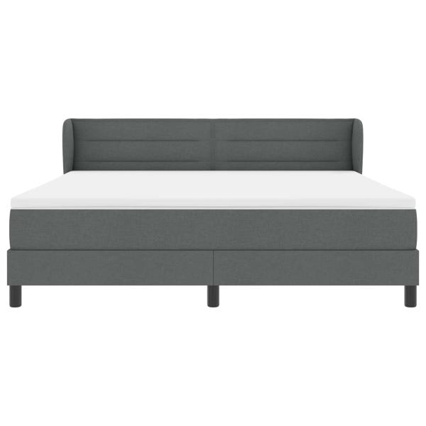 Boxspringbett mit Matratze in Dunkelgrau, 180x200 cm, Stoff