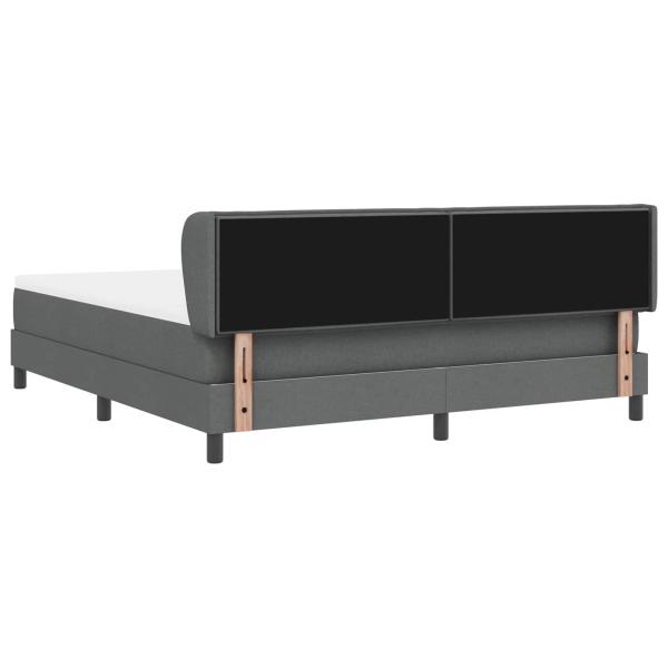 Boxspringbett mit Matratze in Dunkelgrau, 180x200 cm, Stoff