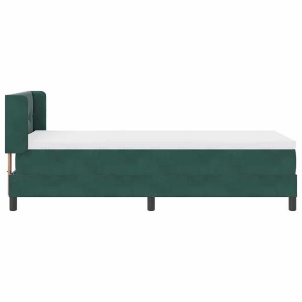 Boxspringbett mit Matratze Dunkelgrün 90x190 cm Samt