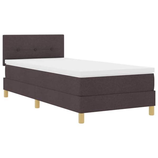 Boxspringbett mit Matratze & LED Dunkelbraun 90x190 cm Stoff