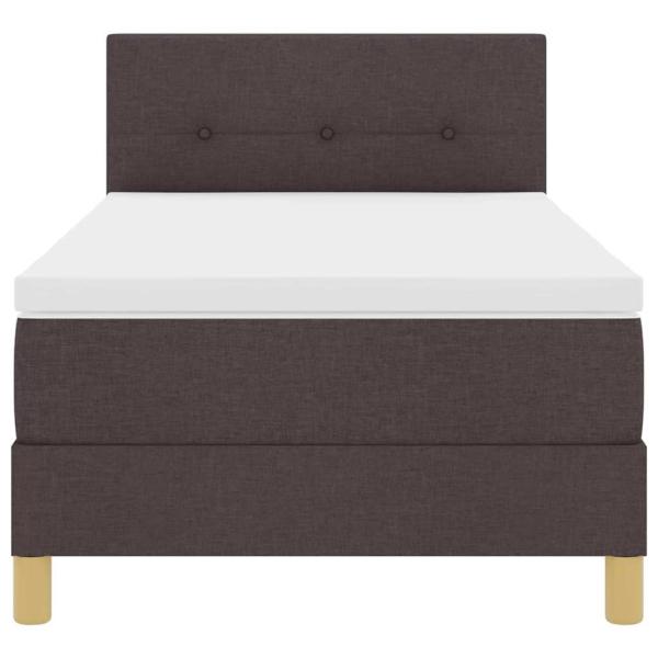 Boxspringbett mit Matratze & LED Dunkelbraun 90x190 cm Stoff