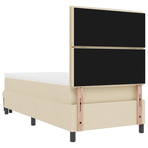 Boxspringbett mit Matratze & Bank Creme 80x200 cm Stoff