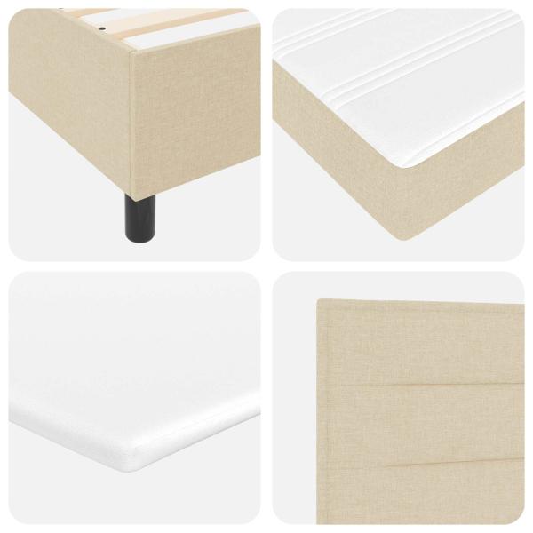 Boxspringbett mit Matratze & Bank Creme 80x200 cm Stoff