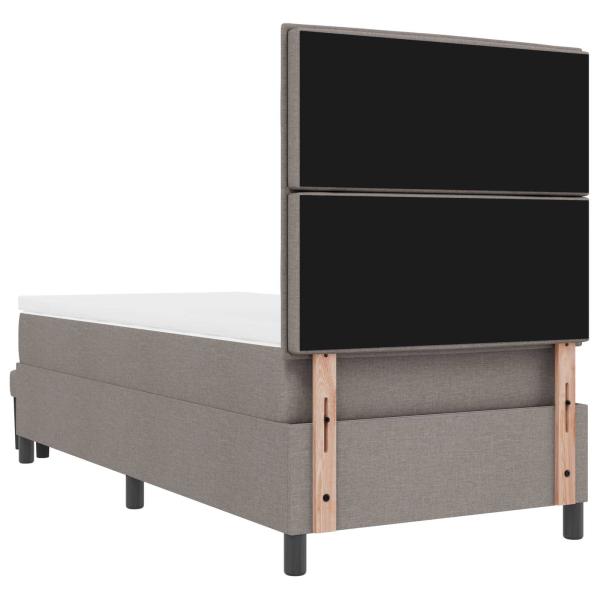 Boxspringbett mit Matratze & Bank Taupe 90x190 cm Stoff
