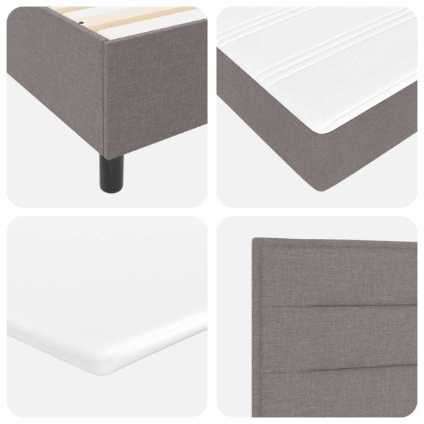 Boxspringbett mit Matratze & Bank Taupe 90x190 cm Stoff