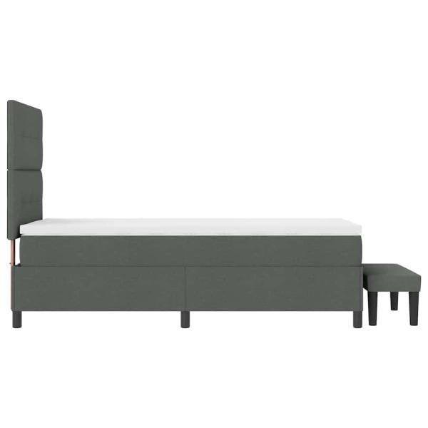 Boxspringbett mit Matratze und Bank Dunkelgrau 80x200 cm Stoff