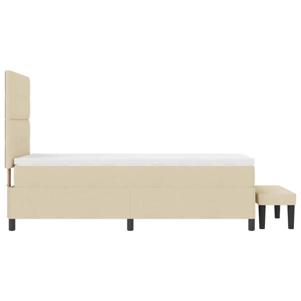 Boxspringbett mit Matratze & Bank Creme 80x200 cm Stoff