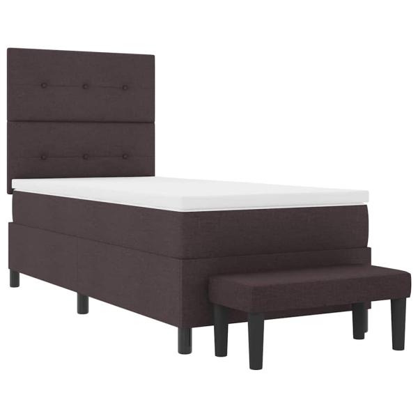 Boxspringbett mit Matratze & Bank Dunkelbraun 90x190 cm Stoff