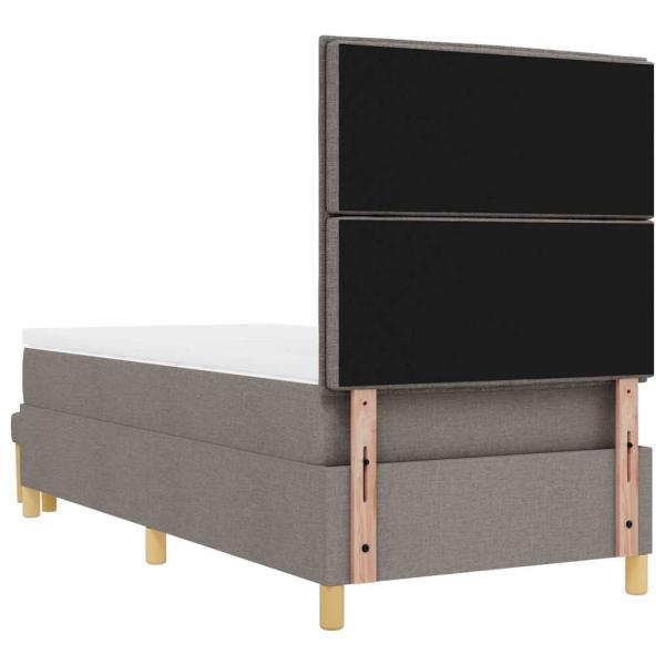 ARDEBO.de - Boxspringbett mit Matratze & Bank Taupe 80x200 cm Stoff