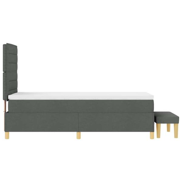 Boxspringbett mit Matratze & Bank Dunkelgrau 90x190 cm Stoff