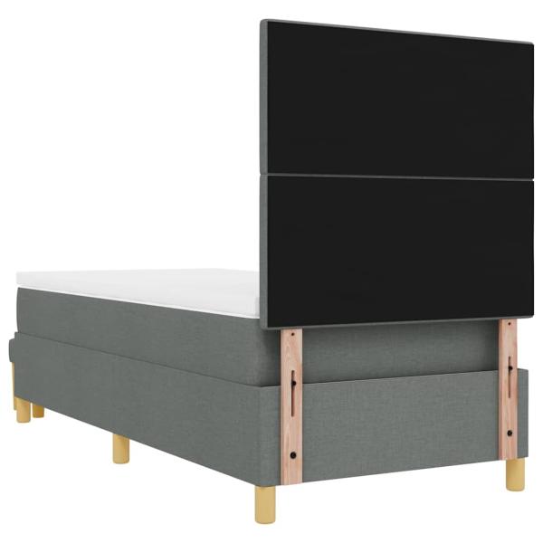Boxspringbett mit Matratze & Bank Dunkelgrau 80x200 cm Stoff