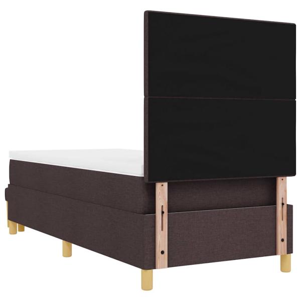 Boxspringbett mit Matratze & Bank Dunkelbraun 80x200 cm Stoff