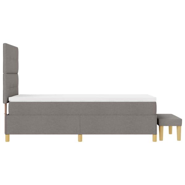 Boxspringbett mit Matratze & Bank Taupe 90x190 cm Stoff