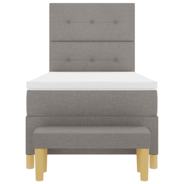 Boxspringbett mit Matratze & Bank Taupe 90x190 cm Stoff