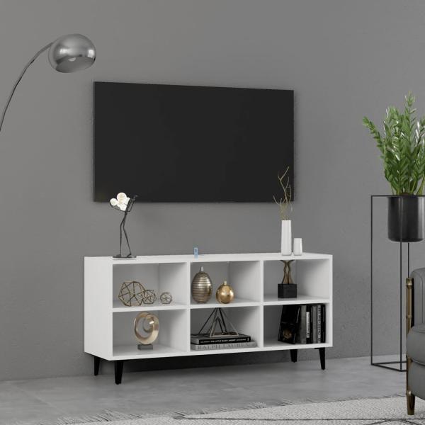 ARDEBO.de - TV-Schrank mit Metallbeinen Weiß 103,5x30x50 cm