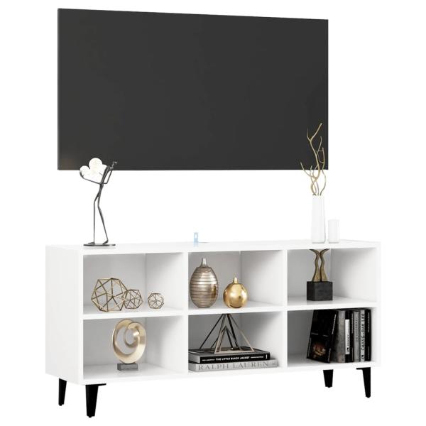 TV-Schrank mit Metallbeinen Weiß 103,5x30x50 cm