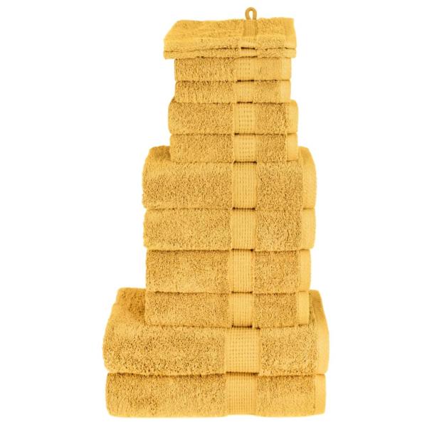 ARDEBO.de - 12 tlg. Premium-Handtuch-Set SOLUND Golden 600 g/m²