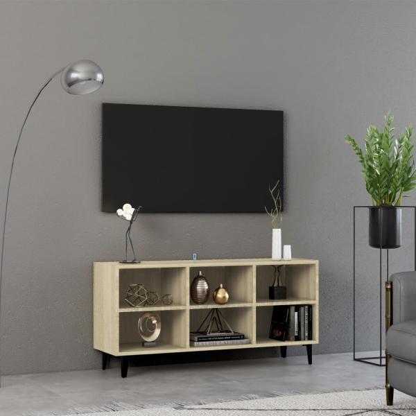 ARDEBO.de - TV-Schrank mit Metallbeinen Sonoma-Eiche 103,5x30x50 cm