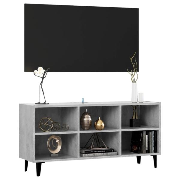 TV-Schrank mit Metallbeinen Betongrau 103,5x30x50 cm
