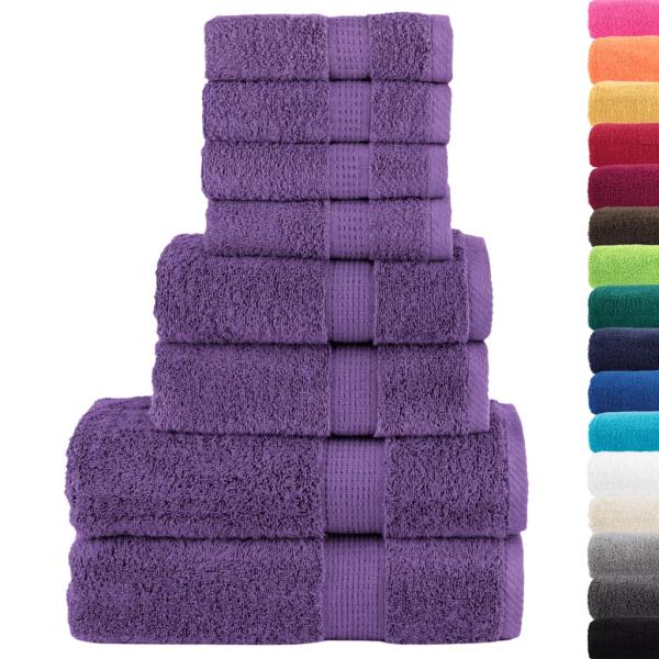 8 tlg. Premium-Handtuch-Set SOLUND Lila 600 g/m²