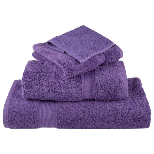 8 tlg. Premium-Handtuch-Set SOLUND Lila 600 g/m²