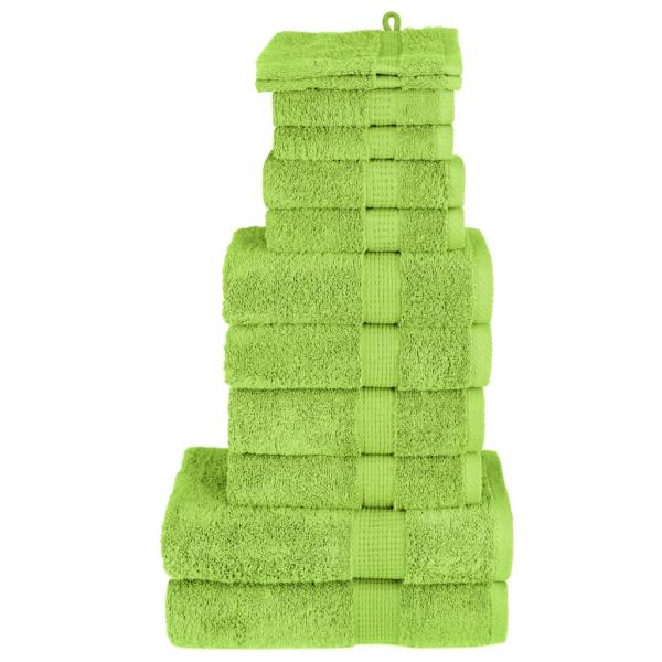 ARDEBO.de - 12 tlg. Premium-Handtuch-Set SOLUND Grün 600 g/m²