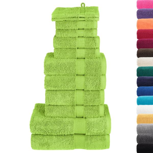 12 tlg. Premium-Handtuch-Set SOLUND Grün 600 g/m²