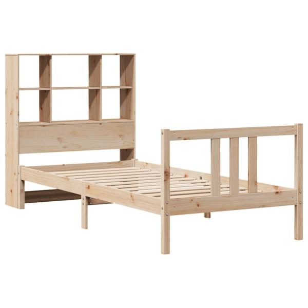 Massivholzbett mit Regal ohne Matratze 90x190 cm Kiefernholz