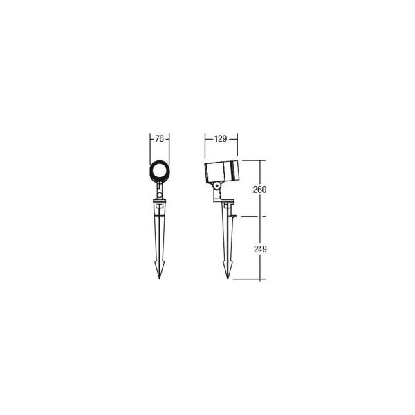 Brumberg LED-Erdspießstrahler 230V 8W IP65, 600lm, 3000K, schwarz (60104183)