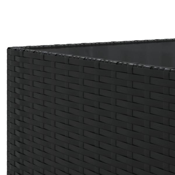 7-tlg. Garten-Lounge-Set mit Kissen Schwarz Poly Rattan