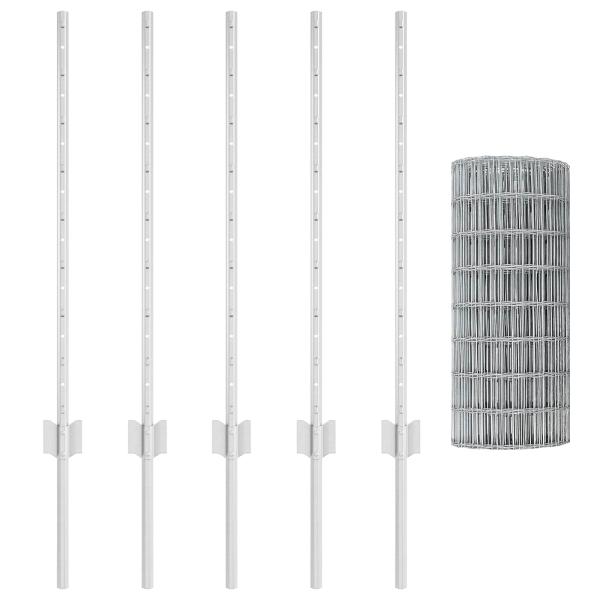 Gartenzaun Set 2er Set Verzinkter Stahl 10 x 0.8 m Langlebig