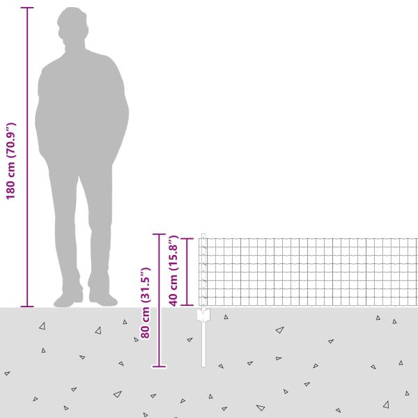Euro-Zaunset 3-teiliges Set Verzinkter Stahl 50 Meter lang