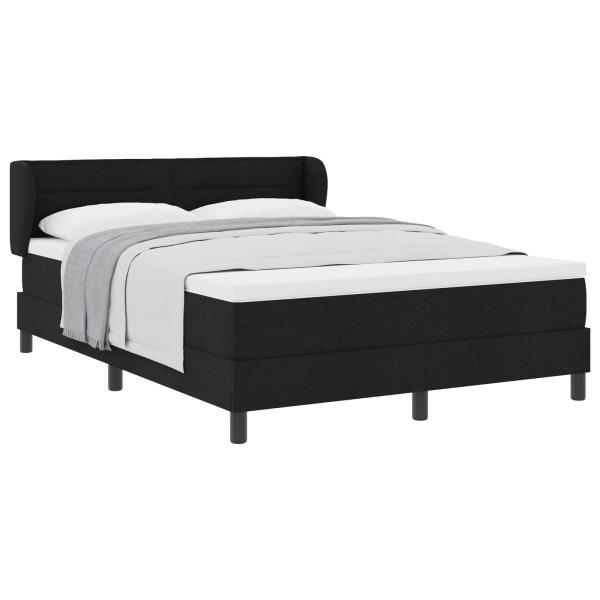 Boxspring-Bett mit Matratze Schwarz 140x190 cm Stoff