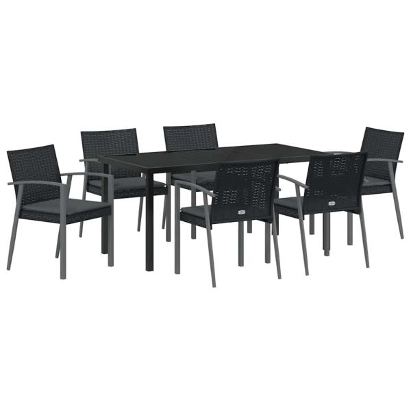 Set aus 4 Schwarz PE-Rattan 56.5x57x83 cm Langlebig