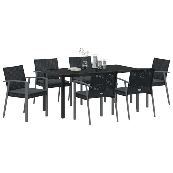 Set aus 4 Schwarz PE-Rattan 56.5x57x83 cm Langlebig