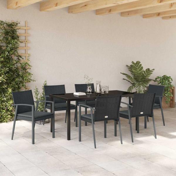Set aus 4 Schwarz PE-Rattan 56.5x57x83 cm Langlebig