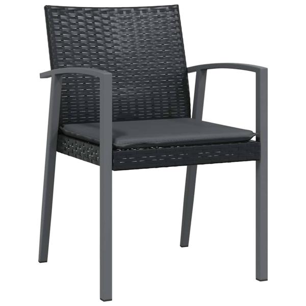 Set aus 4 Schwarz PE-Rattan 56.5x57x83 cm Langlebig